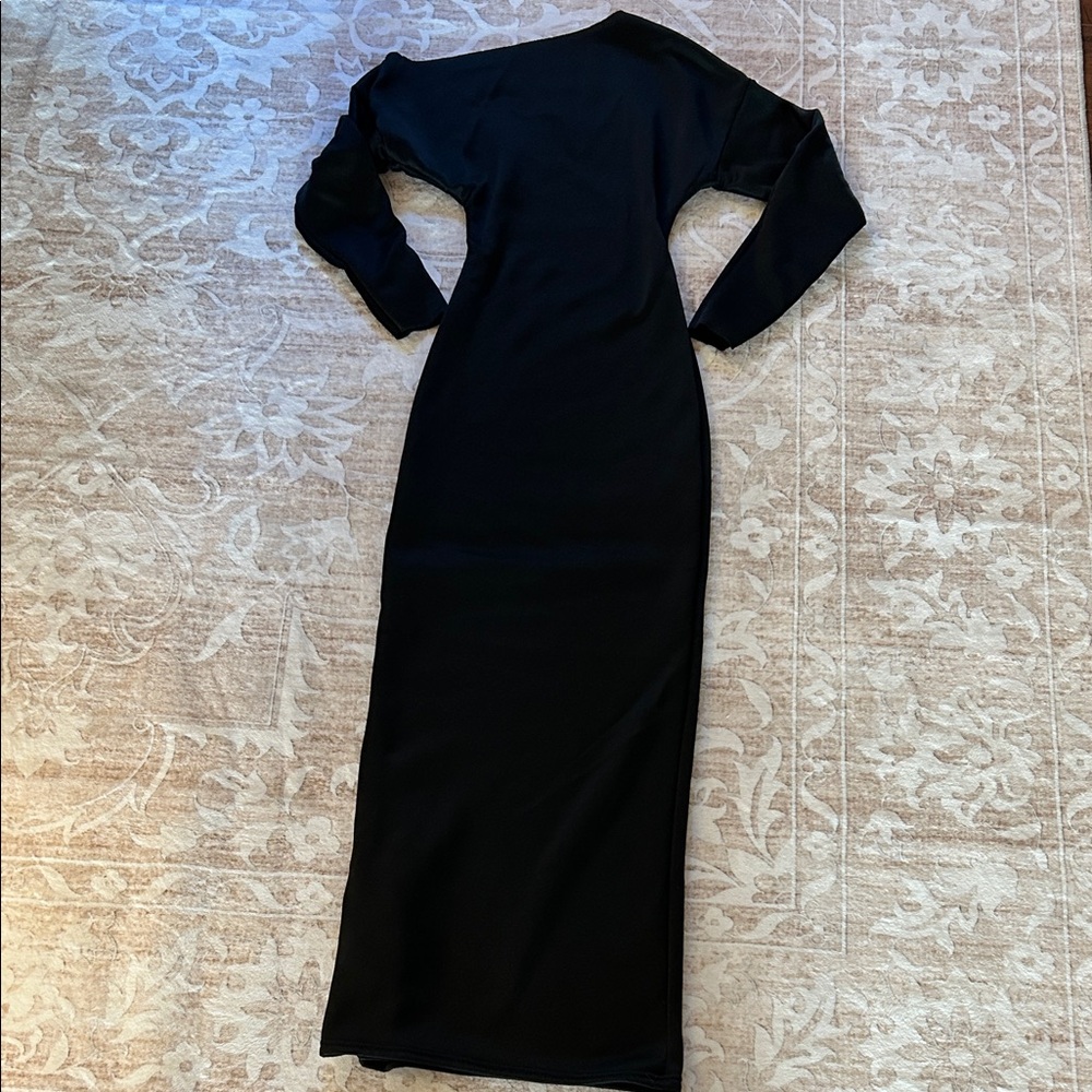 Black Long Sleeve Thermal Dress